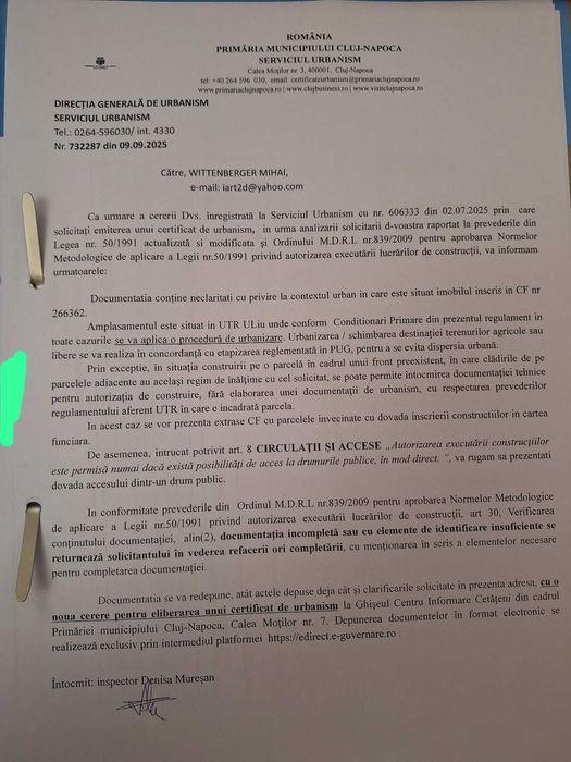 PF vand teren zona BUNA ZIUA cu CUcasa 422+154 la 475eur/mp