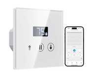 Intrerupator WiFi jaluzele Allevoi CS02, ecran, Alexa/Google, alb