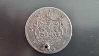 Vand moneda argint 5 lei 1880 Kullrich sub efigie
