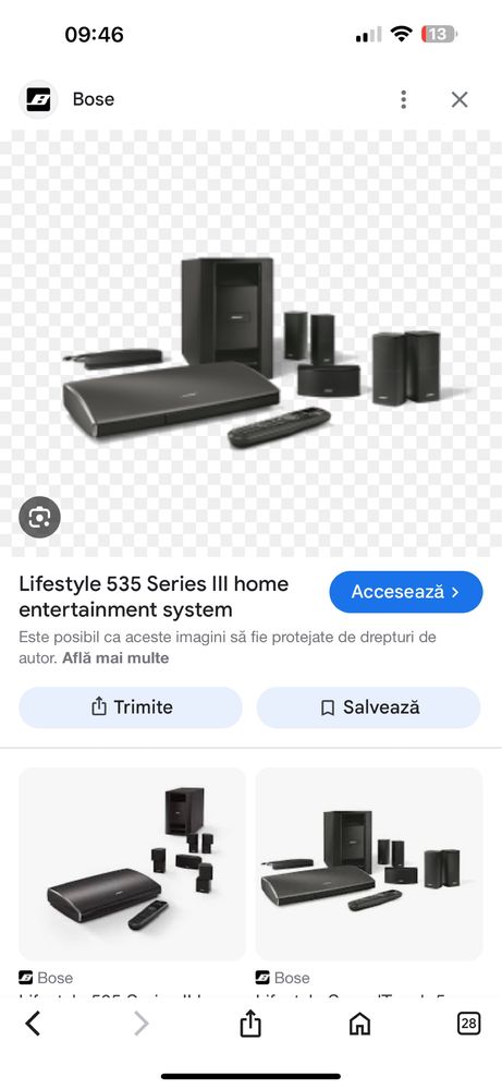 BOSE LifeStyle 535 Serie 3 Wi-Fi Bluetooth Preț de MAGAZIN 18900Lei
