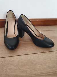Pantofi negri cu toc de dama, Jenny Fairy, marimea 36