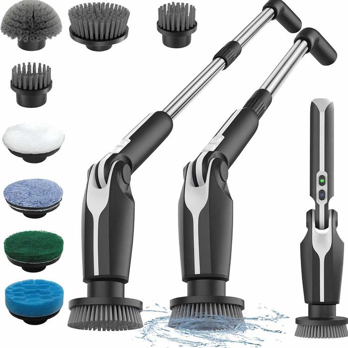 НОВА! Електрическа четка за почистване 8 в 1, телескопична дръжка