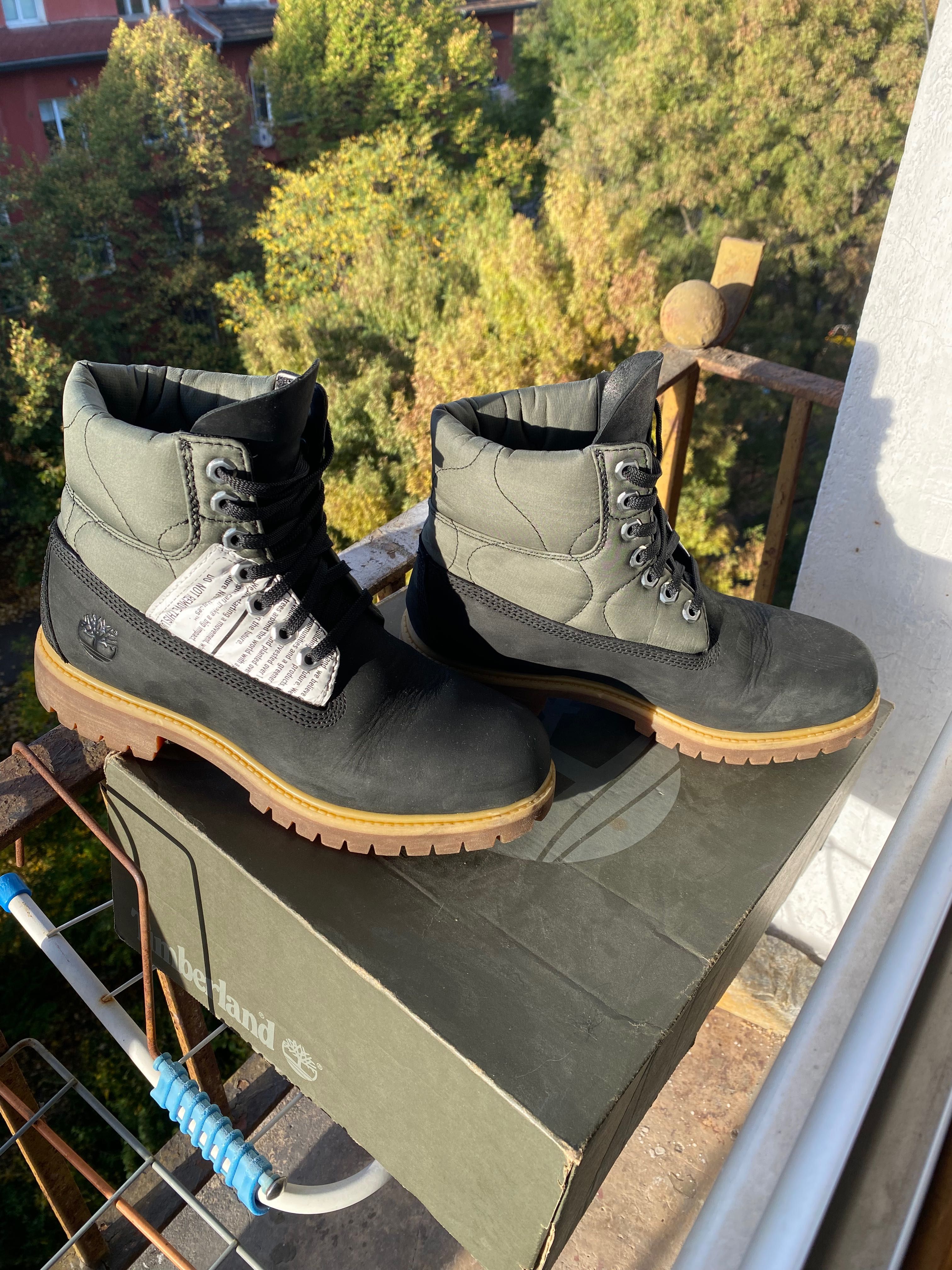 Timberland Premium 6 IN от набук с надпис Черен/Зелен 40