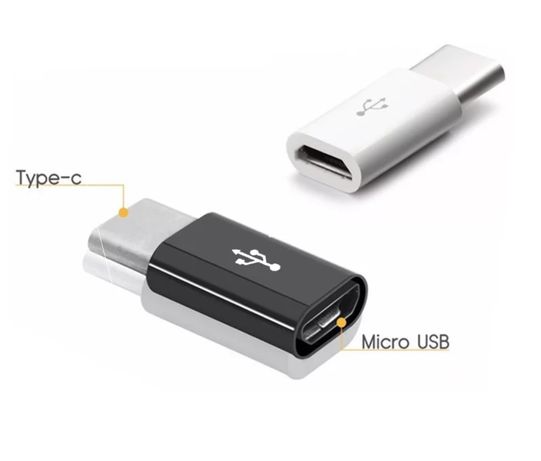 Adaptor Micro-USB to Type-C , Alb/Negru
