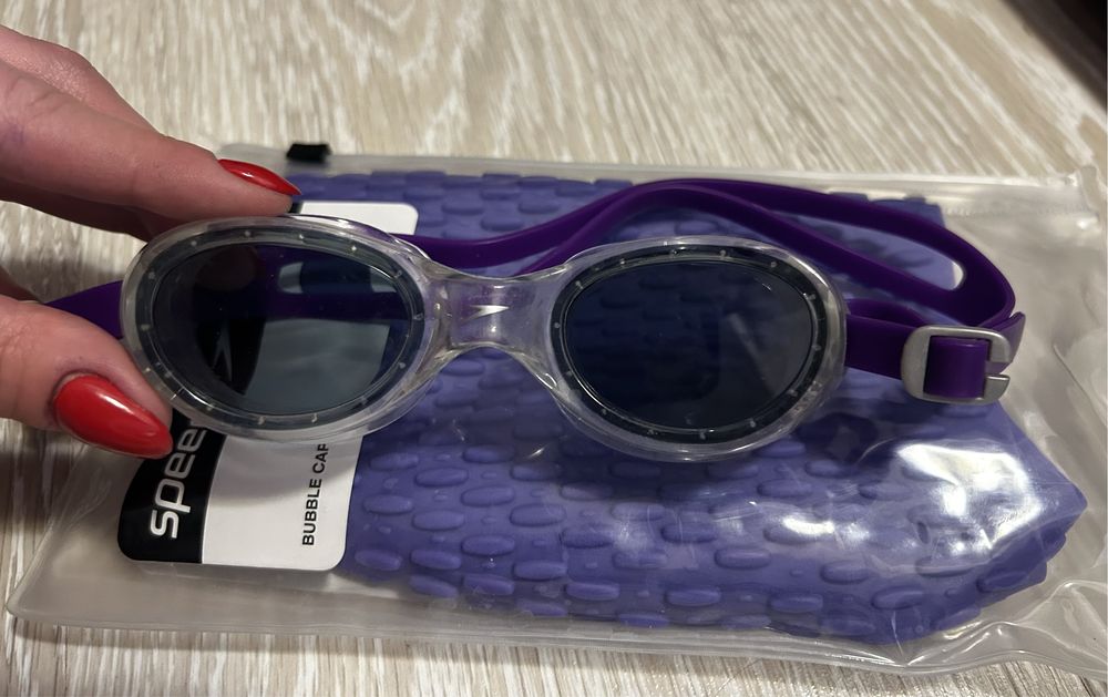 Speedo Bubble Cap дамска шапка за плуване Спийдо и очила за плуване