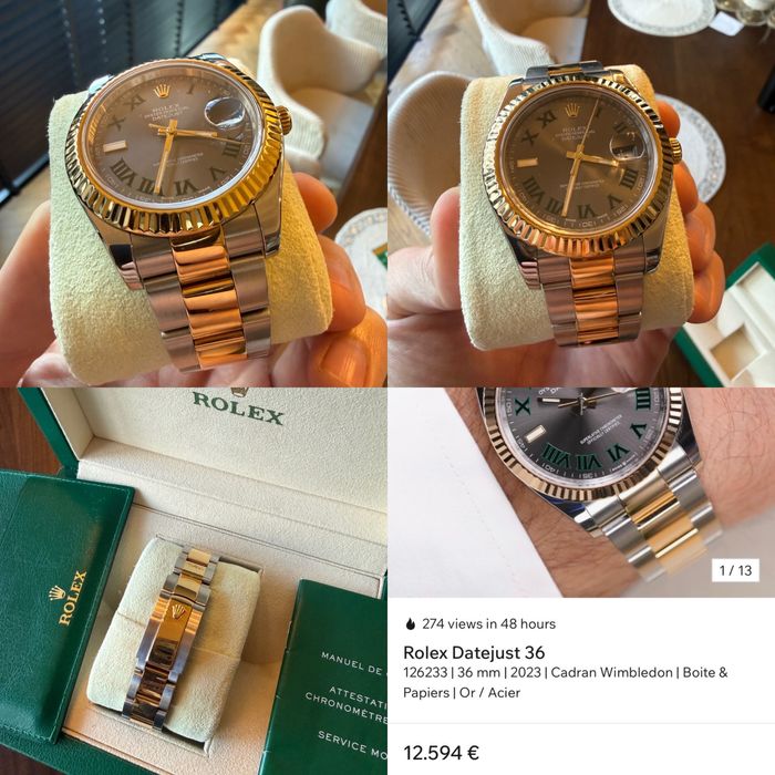 Rolex Datejust Cadran Wimbledon 41mm Gold