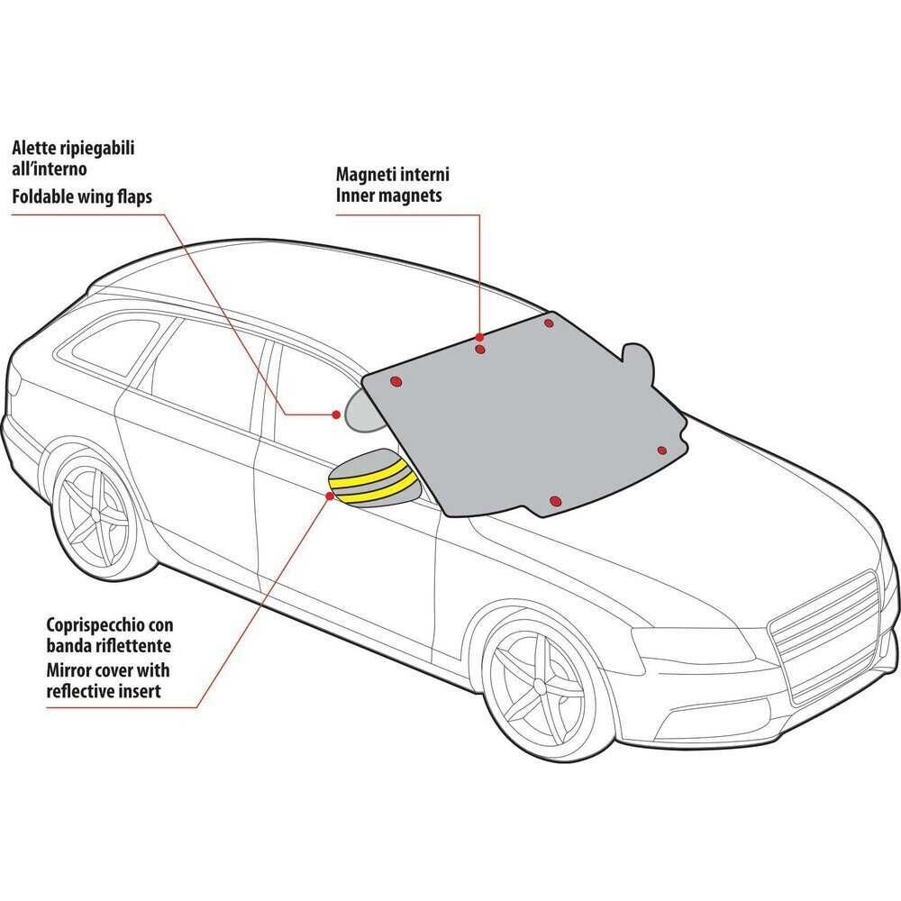 Магнитно покривало, сенник за кола 4-Сезона предно стъкло и огледала
