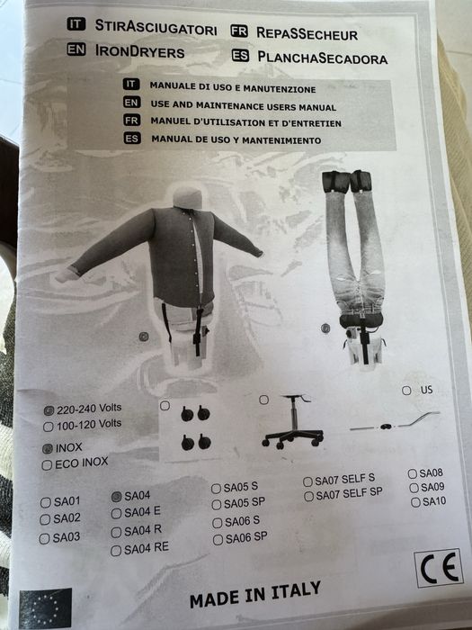 Aparat EOLI SA04 pentru uscat si calcat camasi bluze sau pantaloni