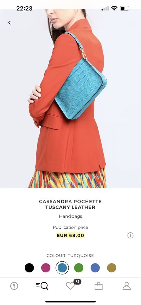 Tuscany leather малка чанта естествена кожа