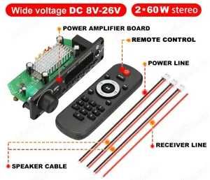 Modul decodor Bluetooth cu telecomanda, amplificator integrat 2 modele
