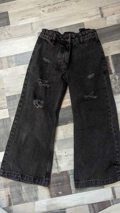 Blugi I Love Girlswear ,fete 8 ani,evazati,talie joasa,negru-gri