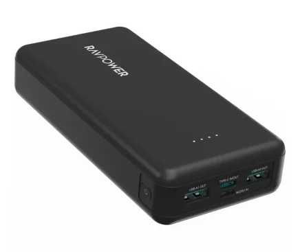 Power Bank 20000mAh 15W 2x USB-A 1x USB-C Neagra baterie externa