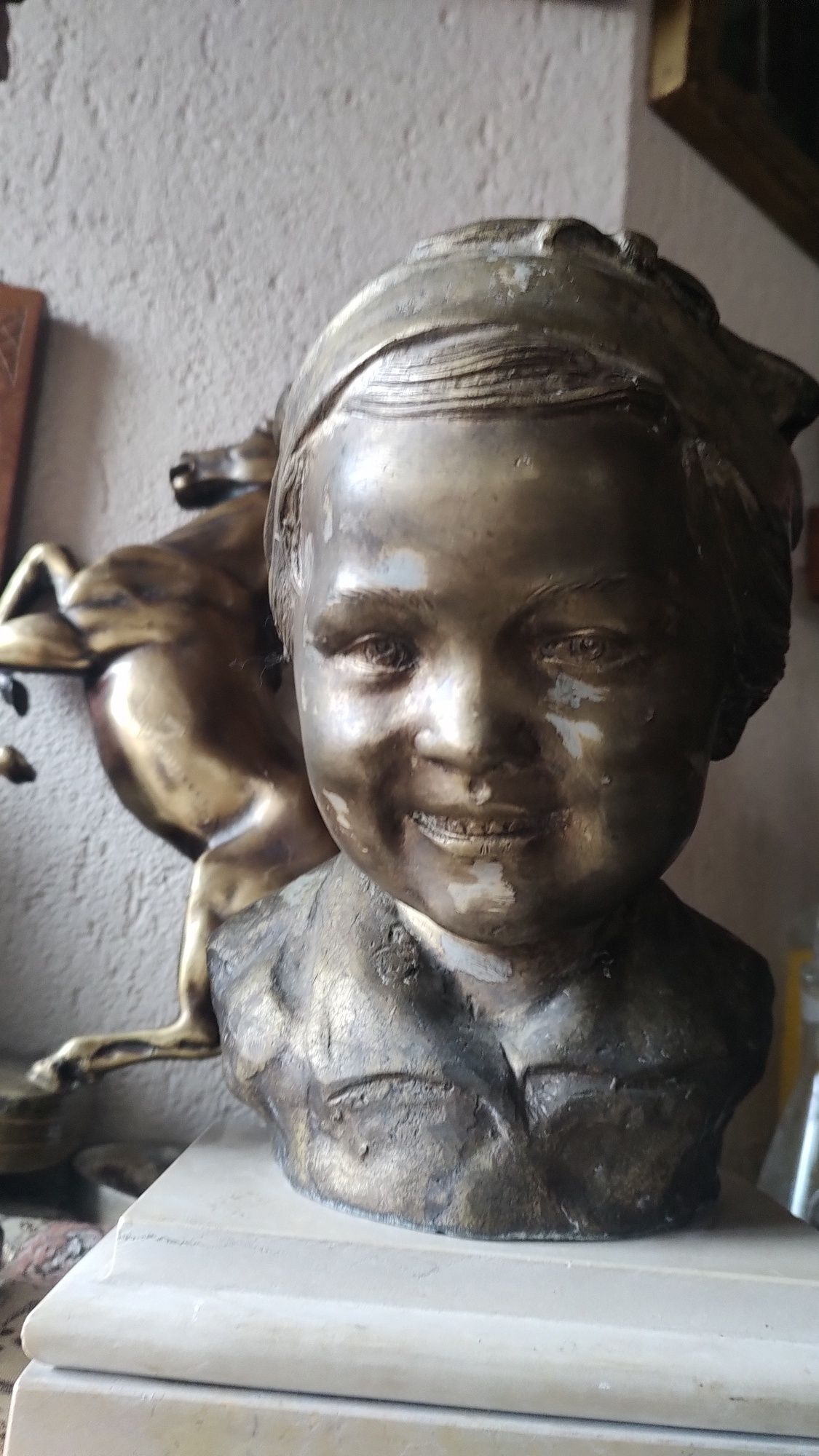 Sculpture bronz cap de copil