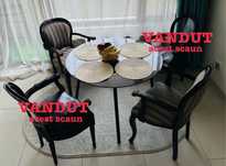 Scaun clasic baroc negru, gri, bej lemn masiv, tapitat scaune