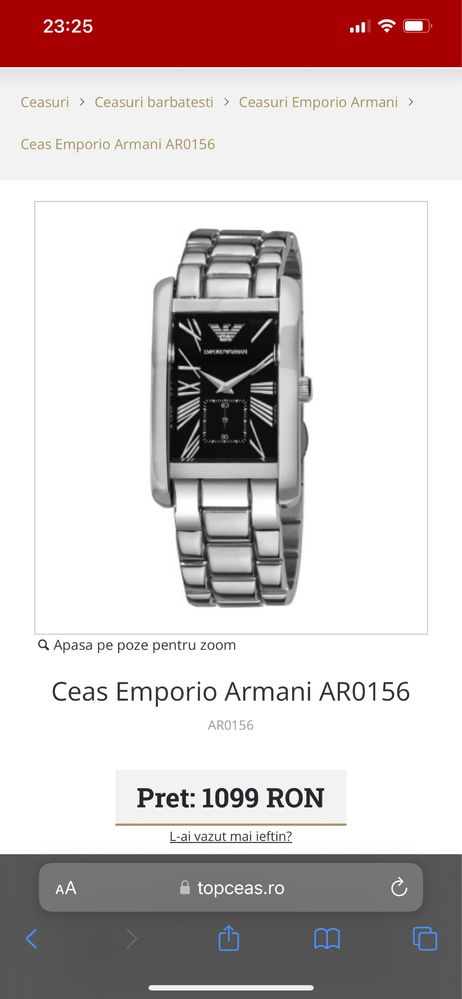 Vand Ceas Emporio Armani AR0156