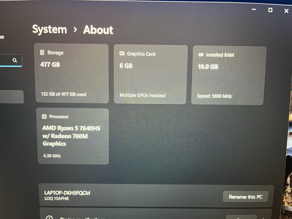 Gaming Lenovo 15APH8 16GB Ram Nvidia RTX 3050 6GB в Гаранция