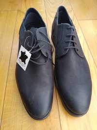 Нови с етикет мъжки черни кожени официални обувки 46 номер