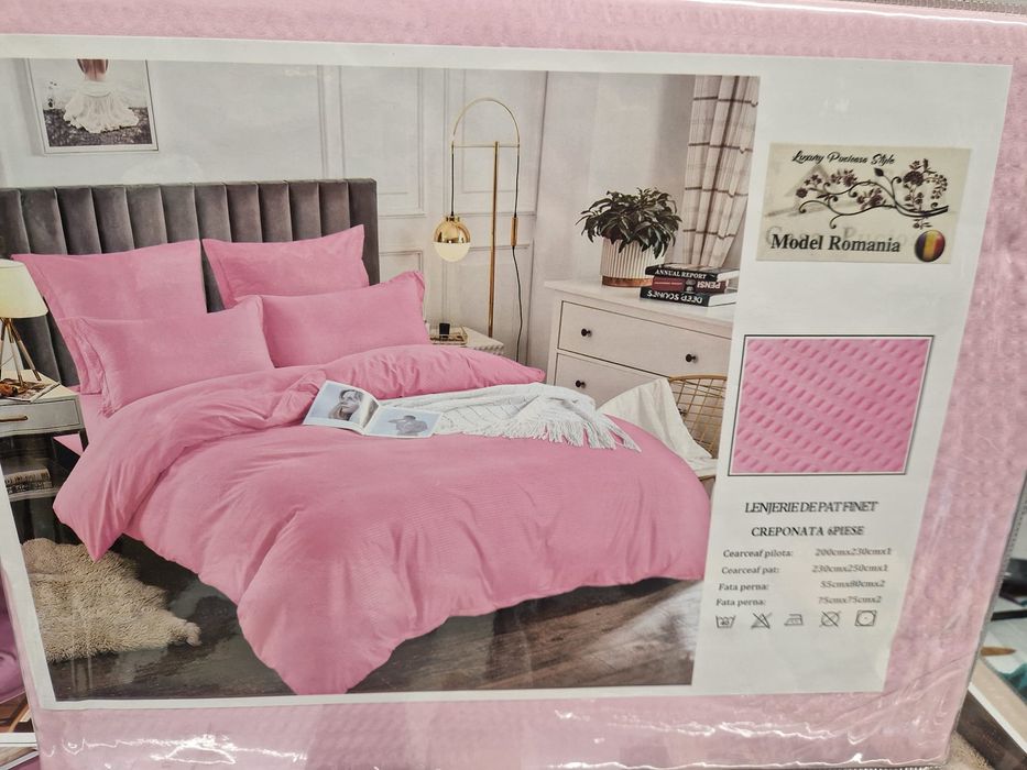 Lenjerie de pat bumbac finet creponat