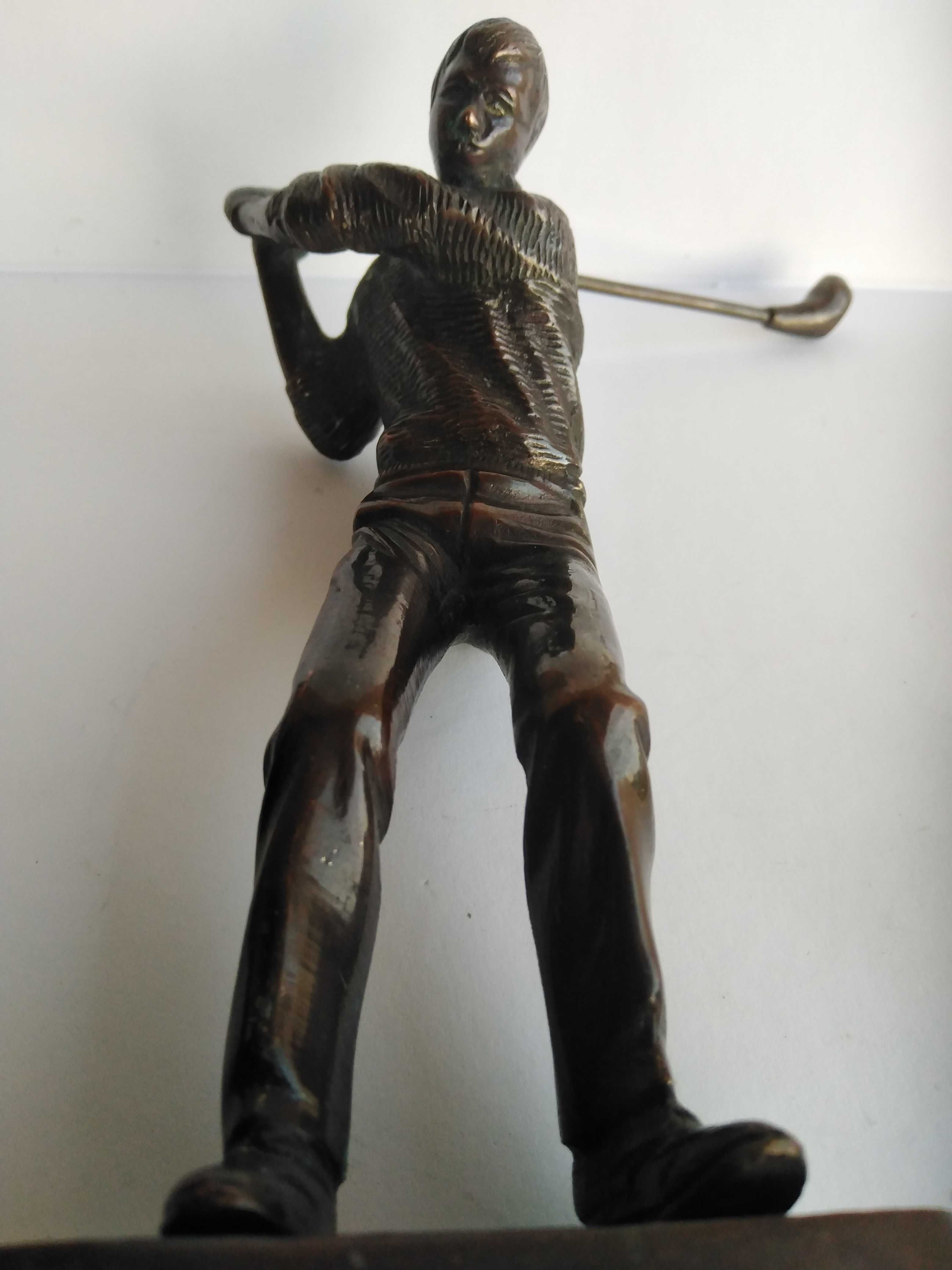 Golf, jucător de golf, statueta bronz masiv, sport golf,