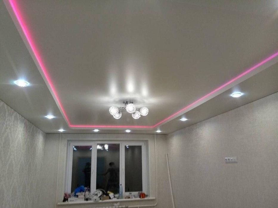 Натяжные потолки любои сложности цена 1кв 8$