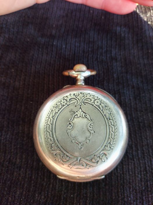 4 Ceas buzunar Germania argint 800 masiv,51 mm,ligne droite 15 rubis,i