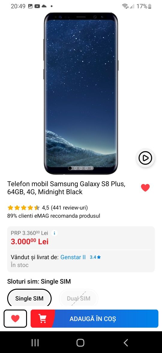 Telefon mobil Samsung  Galaxy S8 plus