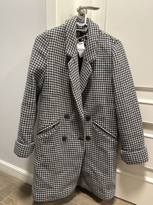 Вълнено Палто в десен пипи Zara
