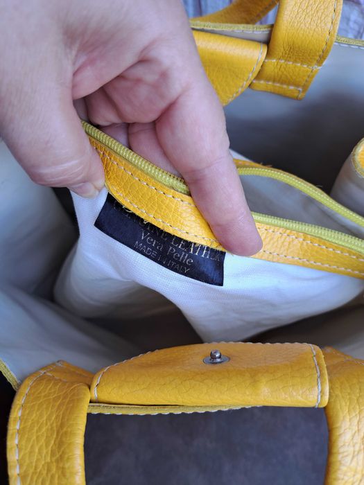 дамска чанта,жълта торба-естествена кожа