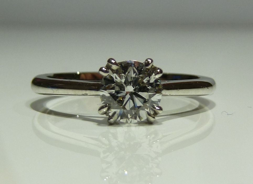 Inel logodna platina diamant 0.72ct