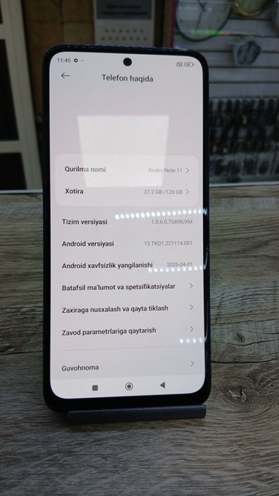 Redmi note 11 joyi 128Gb rangi kok
