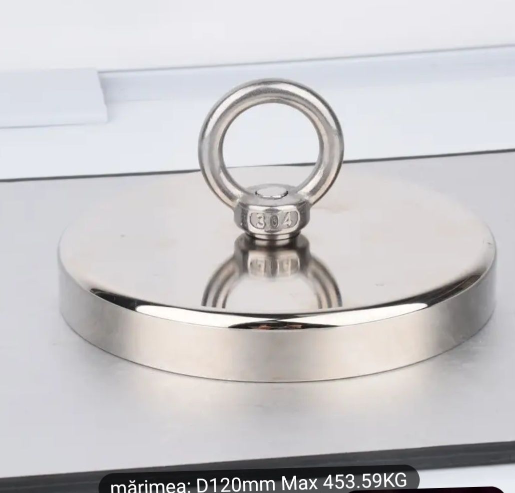 Magnet fishing neodim D120mm cu forta de tragere 480kg