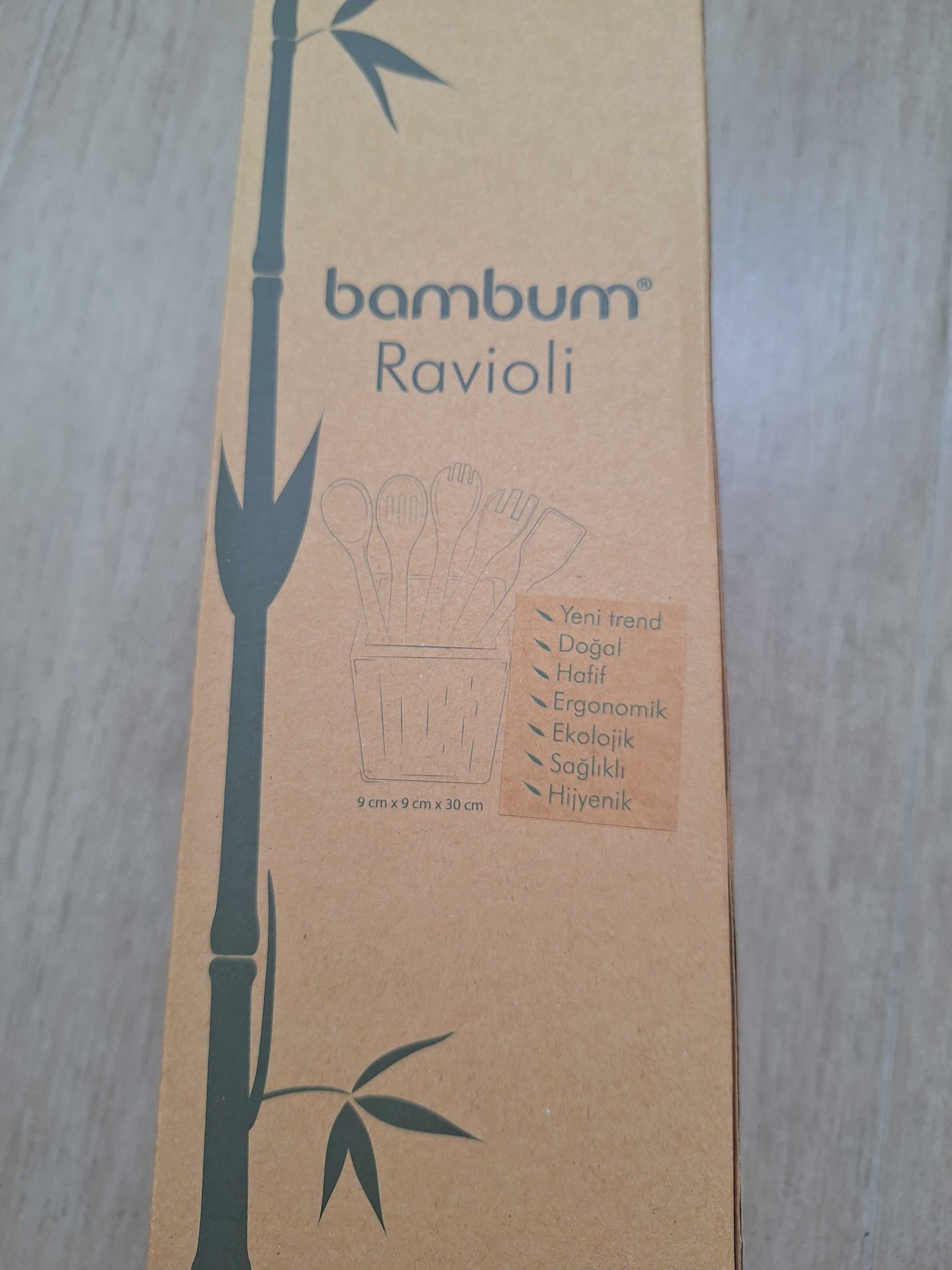 5 ustensile bambus, ravioli