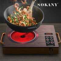 Стъклокерамичен котлон, Sokany SK-3569, 2200w, Таймер, Цифров дисплей