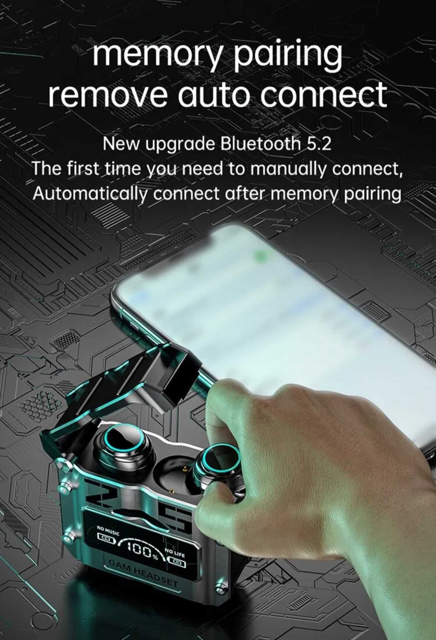 Bluetooth 5.3, водоустойчиви, цифров дисплей, 1200mAh
