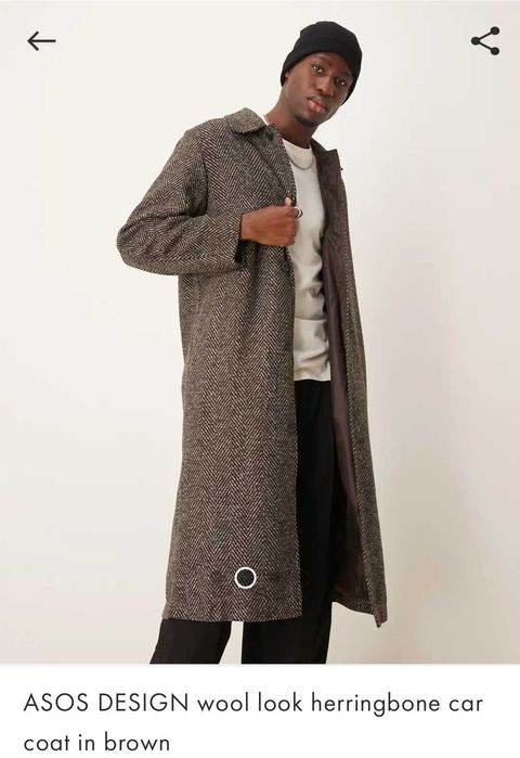 Мъжко есенно-зимно дълго палто, кафяво,вълна + хастар НОВО - XL размер