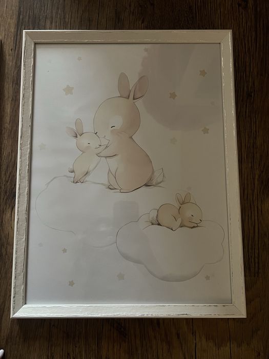 Картини на зайчета за детска стая