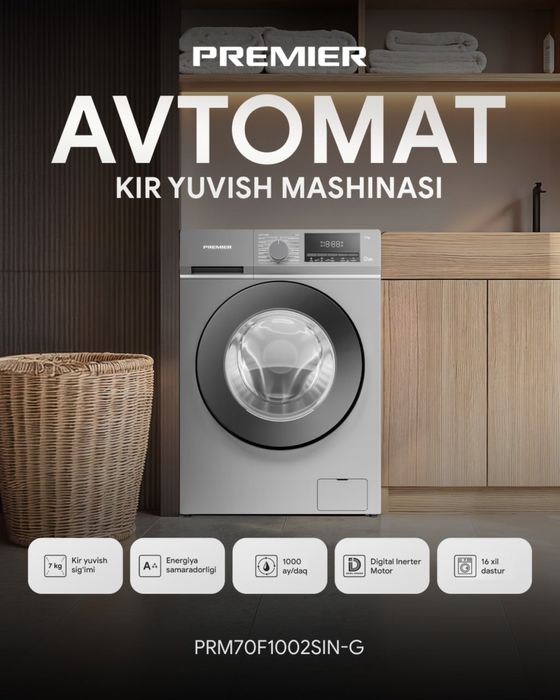 Kir yuvish mashinasi (стиралька) 7 kgli