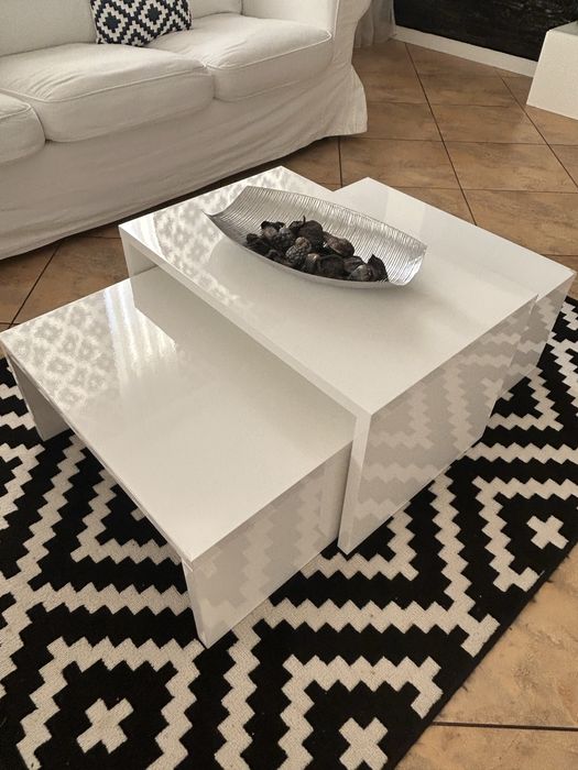 Mobila alba living+masuta cafea