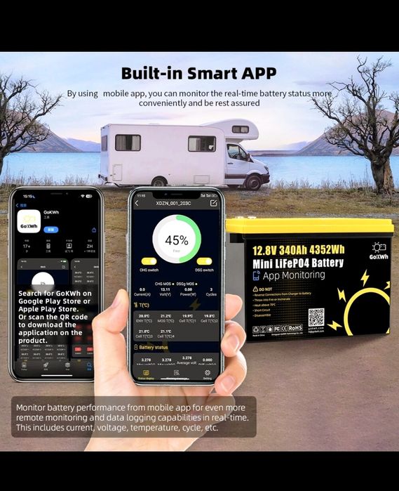 Baterie Lifepo4 12V 340Ah cu Bluetooth