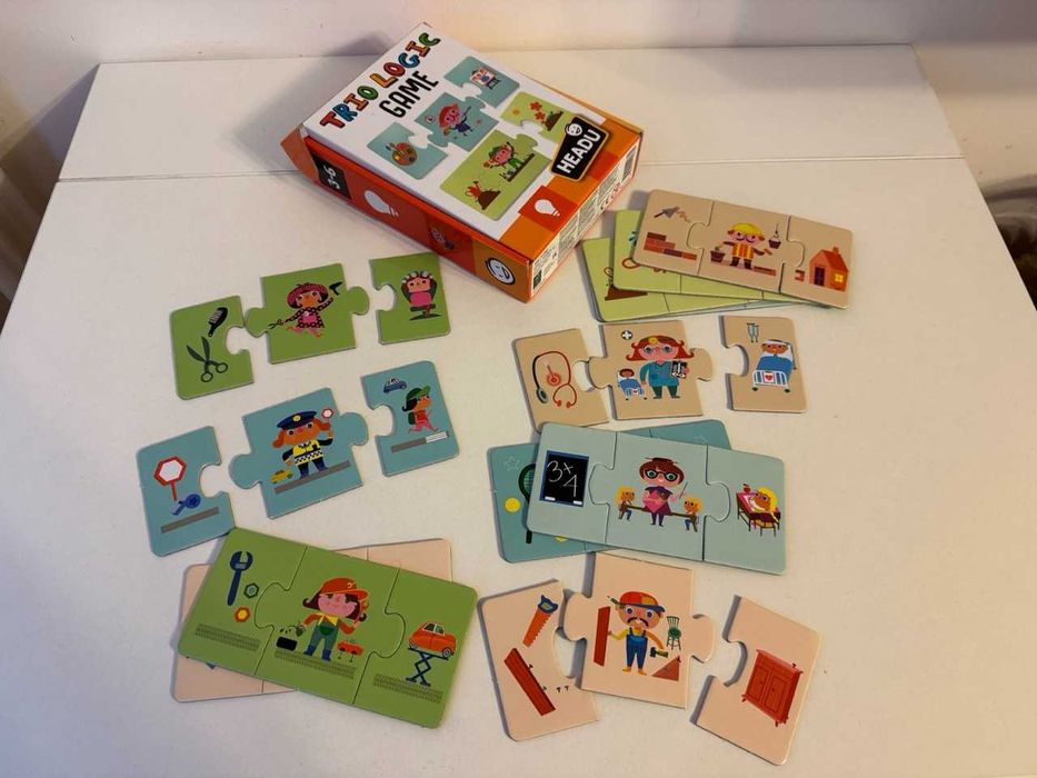 Joc Trio Logic Game Headu, 3+ ani, meserii, 36 piese, 12 planse ca nou