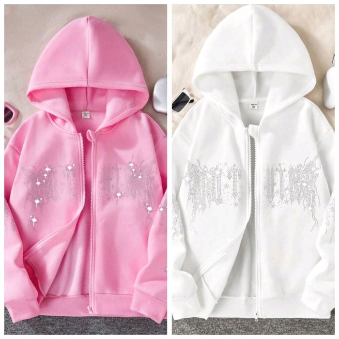 Детски суичър бял/розов 134 см./9г.