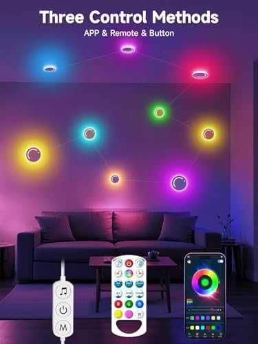 Нови Цветни RGB лампи за парти гейминг и декорация управление през app