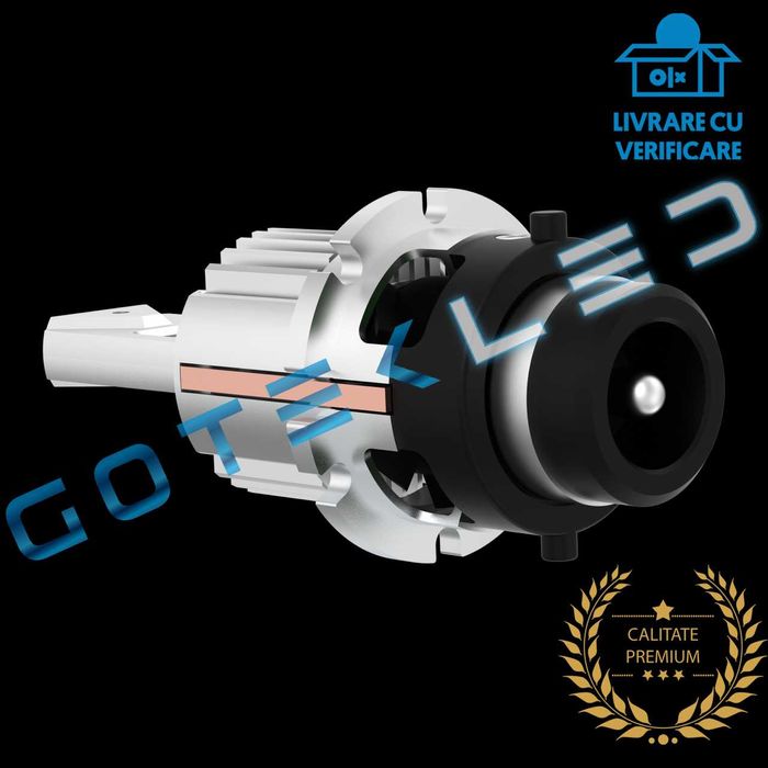 Bec auto D2S LED plug and play - fără cablaj, 12000 lumeni 6000k