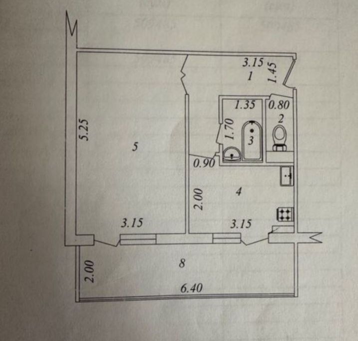1-Комн. 3-Этаж. 45м². Улучшенка. Чистая. Ахмад Югнакий.