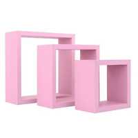 Комплект от 3 броя розови квадратни етажерки