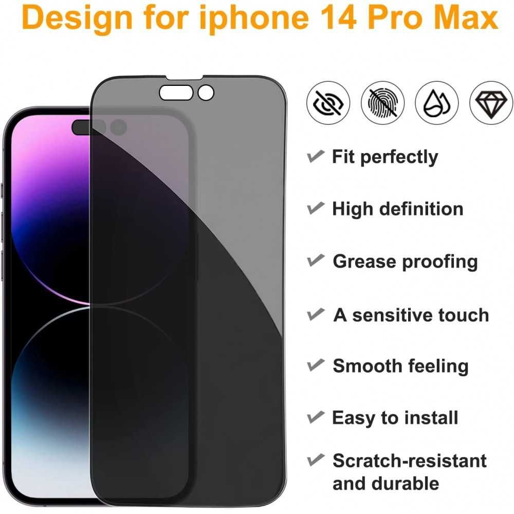 Стъклен протектор Privacy за iPhone 14 Pro, 14 Pro Max, 14 Plus, 14