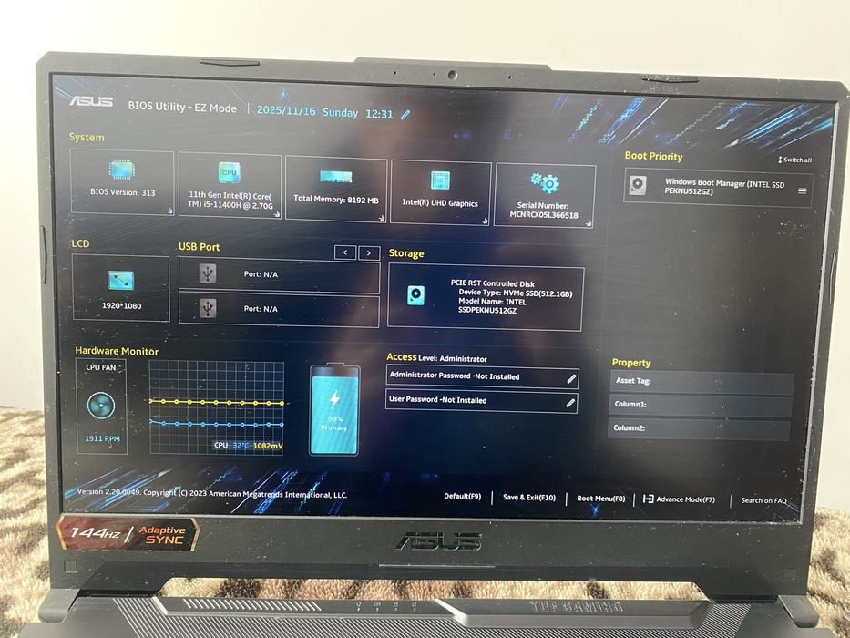 Leptop gaming Asus Tuf f15 506hbc