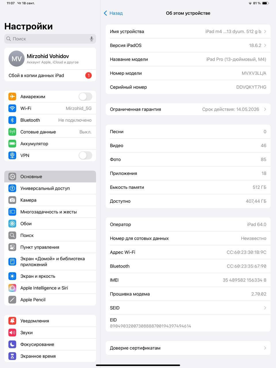 iPad Pro 13-inch M4 Wi-Fi + Cellular - 512GB