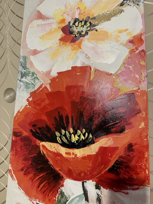 Vand tablou pictat manual pe panza. Lungime 120 cm, latime 40 cm