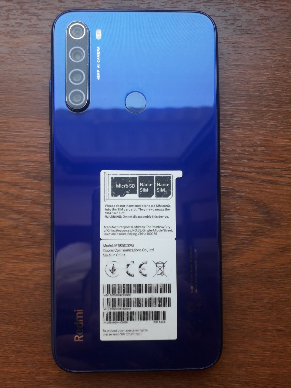 Redmi note 8 t b/u